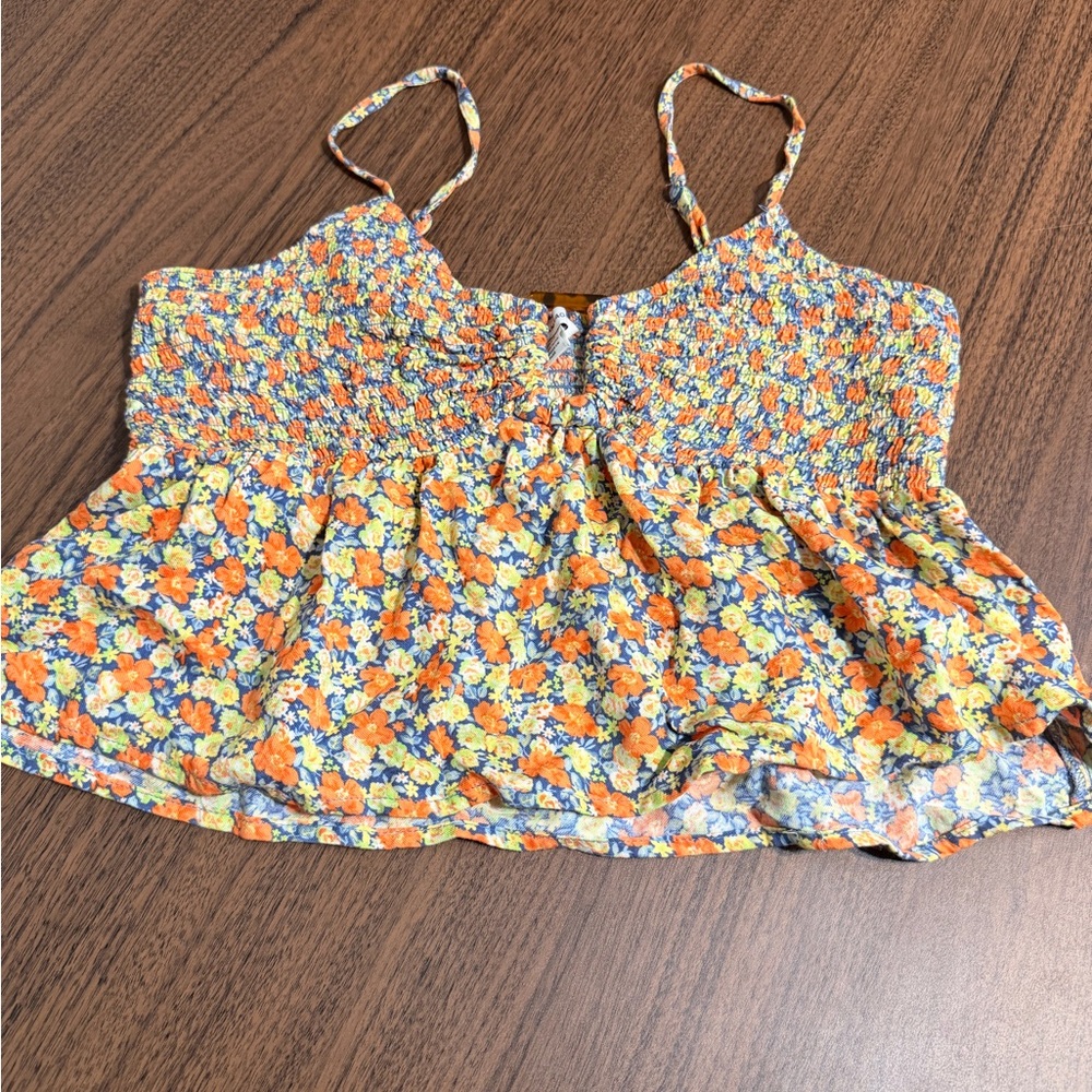 American Eagle Outfitters Floral Camisole - Orange and Yellow